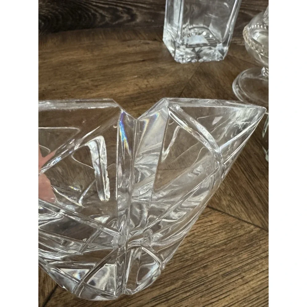 ORREFORS Swedish‎ Signed Crystal Bowl Crass Hatched Thick. Beautiful Vintage